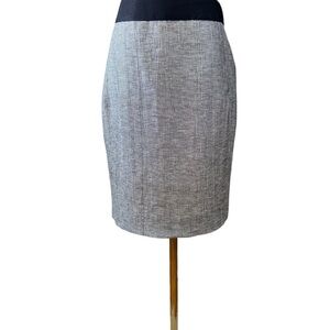 J.Crew Grey & White Crosshatch Textured Pencil Skirt Size 2